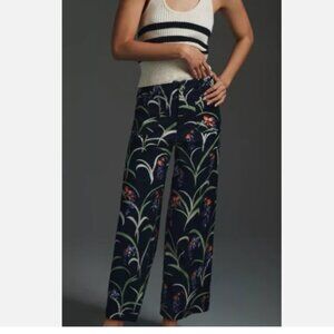 Maeve The Colette navy floral linen blend pants from Anthropologie! Size 25